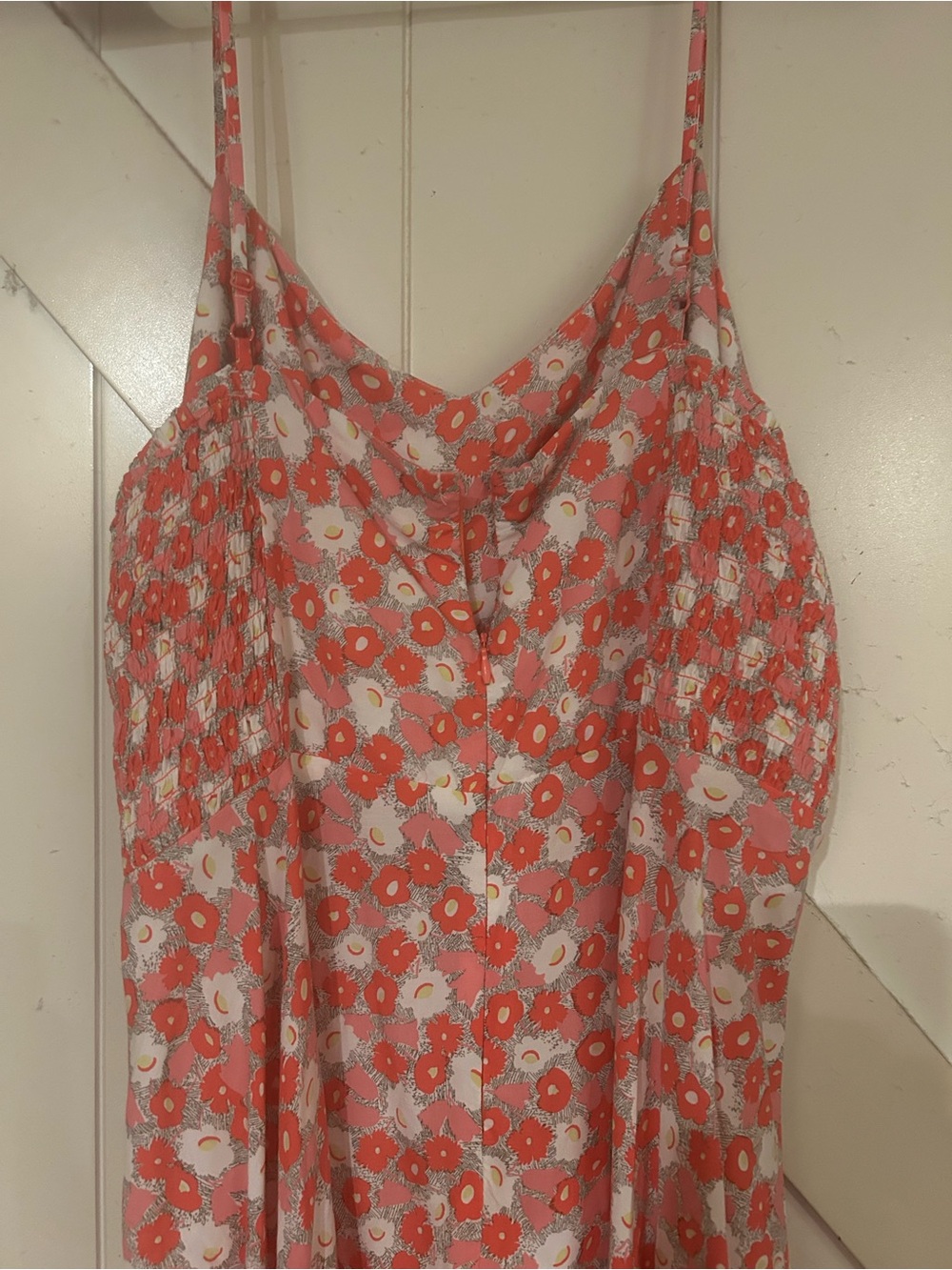 Old Navy Pink and White Floral Dress with Yellow Accents
